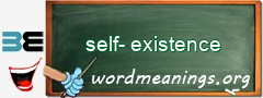 WordMeaning blackboard for self-existence